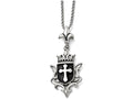 Chisel Stainless Steel Antiqued And Enameled Cross Necklace