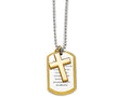 Chisel Stainless Steel Polished Yellow Ip-plated Serenity Prayer Necklace