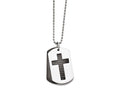 Chisel Stainless Steel Polished Black Ip-plated Lord's Prayer Necklace