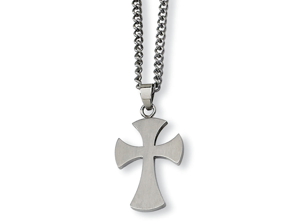 Chisel Stainless Steel Cross Necklace - 22 inches