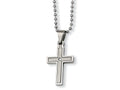 Chisel Stainless Steel Diamond Accent Cross Necklace - 22 inches