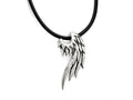 Chisel Stainless Steel Polished And Antiqued Wing Necklace