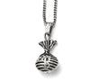 Chisel Stainless Steel Polished And Antiqued Money Bag Necklace