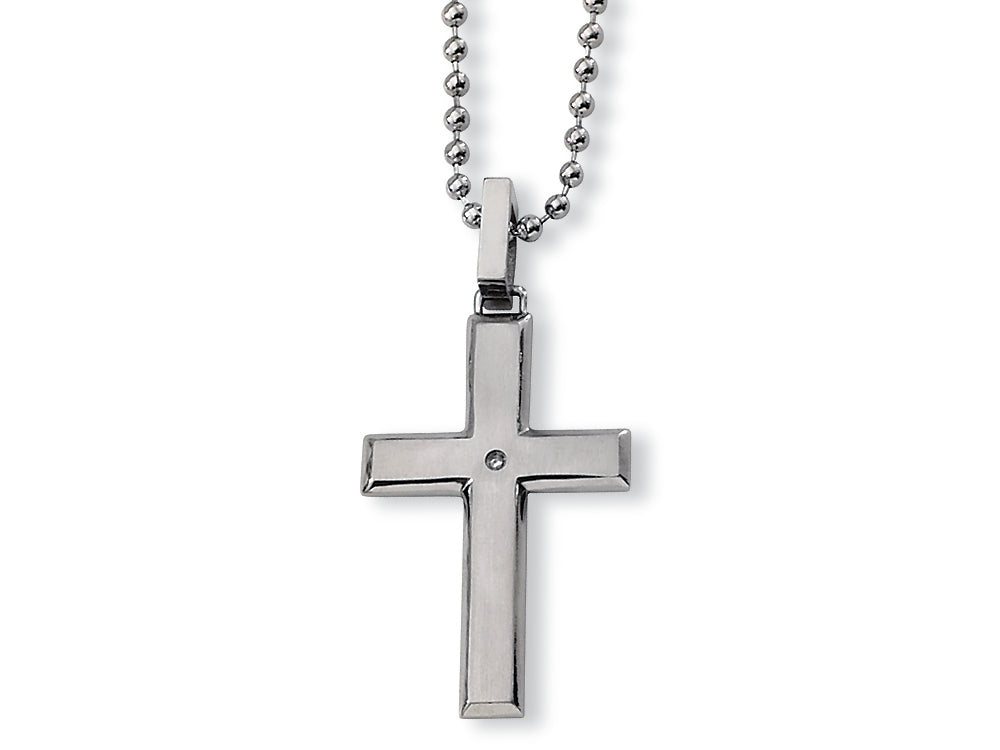 Chisel Stainless Steel Diamond Accent Necklace - 22 inches