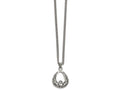 Chisel Stainless Steel Polished Claddagh Necklace