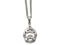 Chisel Stainless Steel Polished Trinity Knot And Claddagh Necklace
