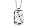 Chisel Stainless Steel Brushed, Polished And Antiqued 2 Piece Necklace