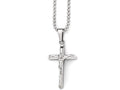 Chisel Stainless Steel Polished Cross W/jesus Necklace