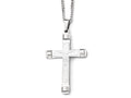 Chisel Stainless Steel Brushed And Polished Cross Necklace