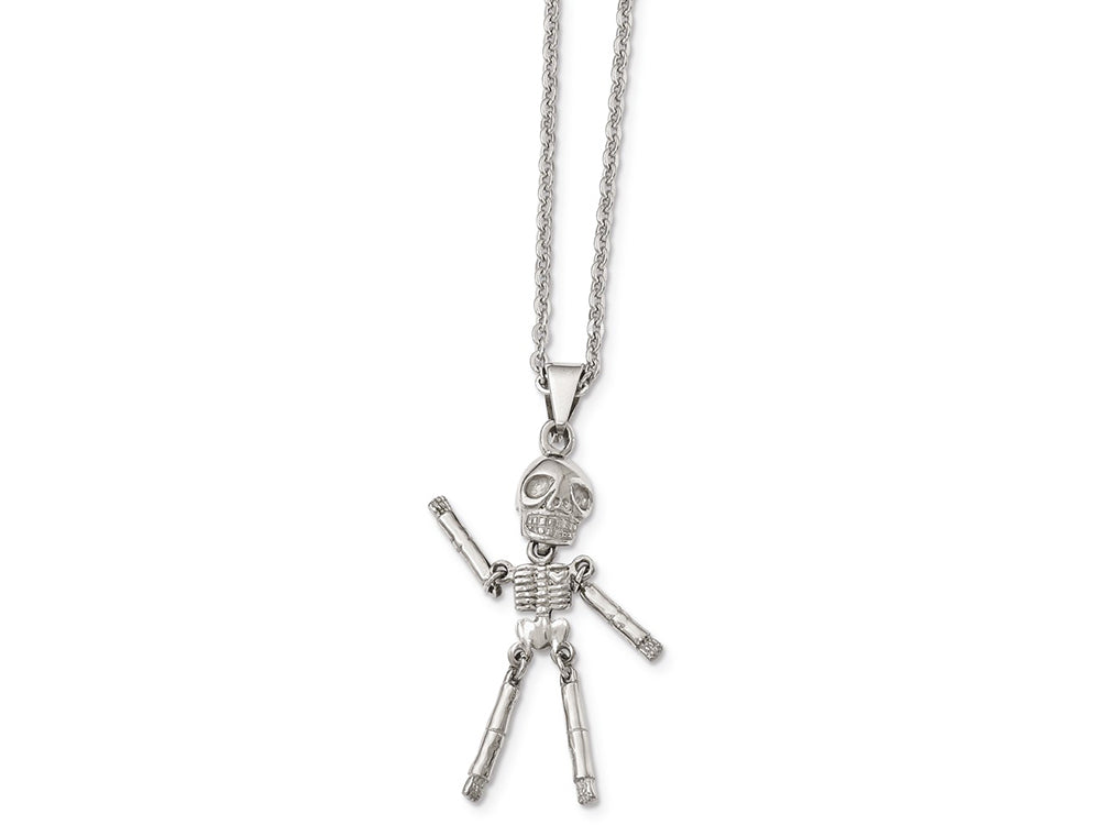 Chisel Stainless Steel Polished Moveable Skeleton Necklace