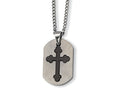 Chisel Stainless Steel Black Plated Cross Necklace - 22 inches