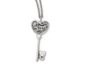 Chisel Stainless Steel Polished Mom Lock N' Key Chain Slide Necklace