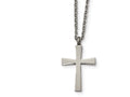 Chisel Stainless Steel Brushed And Polished Small Cross Necklace