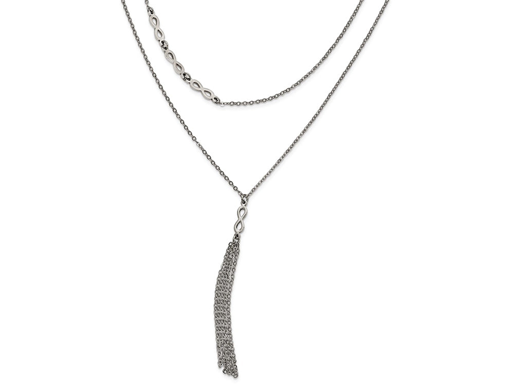 Chisel Stainless Steel Infinity Multi Strand W/2in. Ext. Necklace