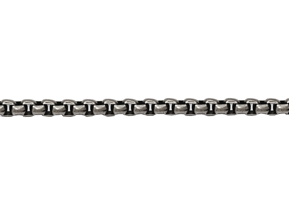 Chisel Stainless Steel Antiqued And Polished 3.9mm Rounded Box Chain Necklace