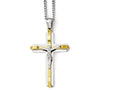 Chisel Stainless Steel Polished Yellow Ip Crucifix Necklace
