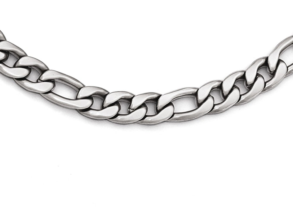 Chisel Stainless Steel Satin Figaro Chain Necklace