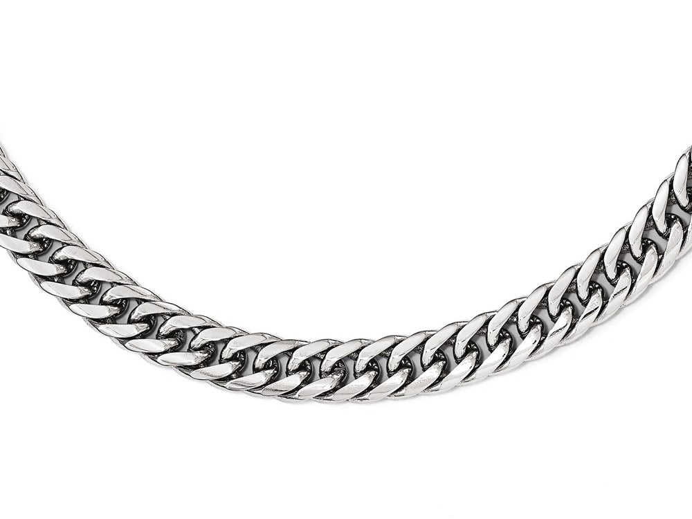 Chisel Stainless Steel Polished 24in Double Curb Chain Necklace