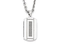 Chisel Stainless Steel Brushed And Polished Black Ip-plated And CZ Necklace
