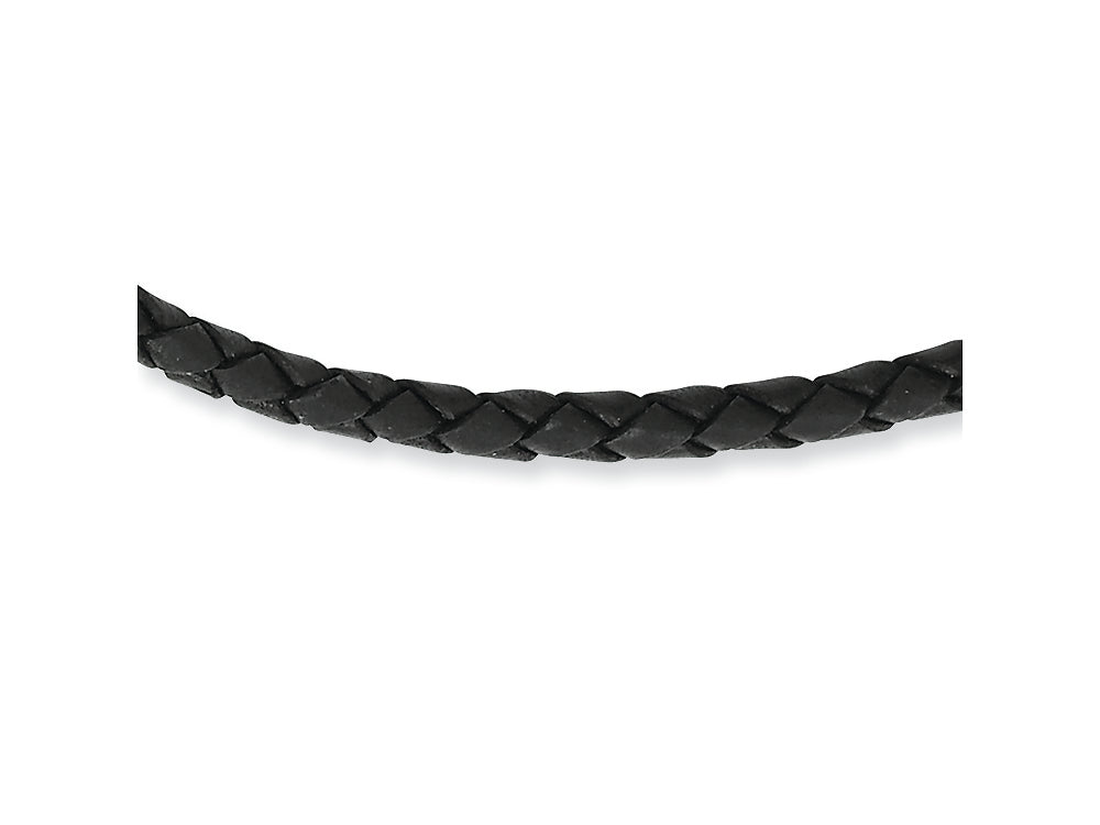 Chisel 4.0mm Geniune Leather Weave Necklace - 18 inches