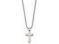 Chisel Stainless Steel Polished Cross Necklace