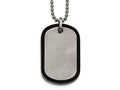 Chisel Stainless Steel Brushed Black Ip Edged Dogtag Necklace