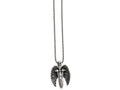 Chisel Stainless Steel Polished W/brushed Back Antiqued Winged Sword Necklace