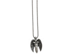 Chisel Stainless Steel Polished W/brushed Back Antiqued Winged Sword Necklace