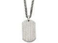 Chisel Stainless Steel Brushed And Polished Textured Dogtag Necklace