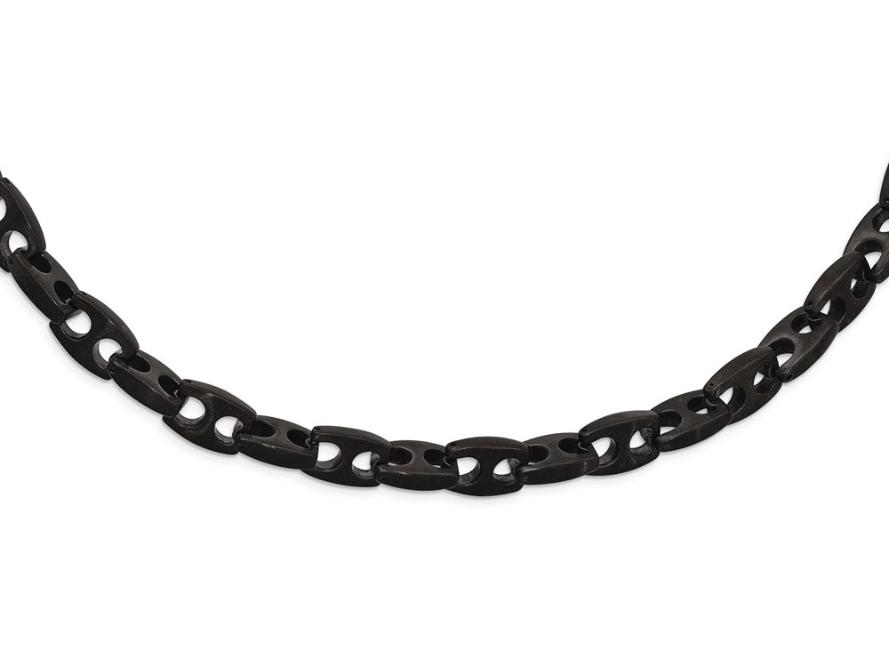 Chisel Stainless Steel Brushed Black Ip Link Necklace