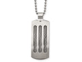 Chisel Stainless Steel Brushed And Polished Curved With Cable Necklace