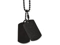 Chisel Stainless Steel Brushed And Laser Cut Black Ip Double Dogtag Necklace