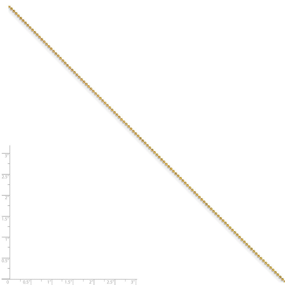 Chisel Yellow Rhodium over Brass 1.5mm Plated Ball Chain Necklace - 16 inches