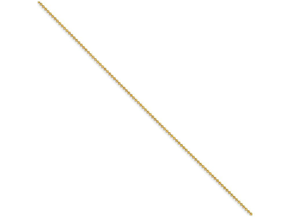 Chisel Yellow Rhodium over Brass 2mm Plated Ball Chain Necklace - 18 inches