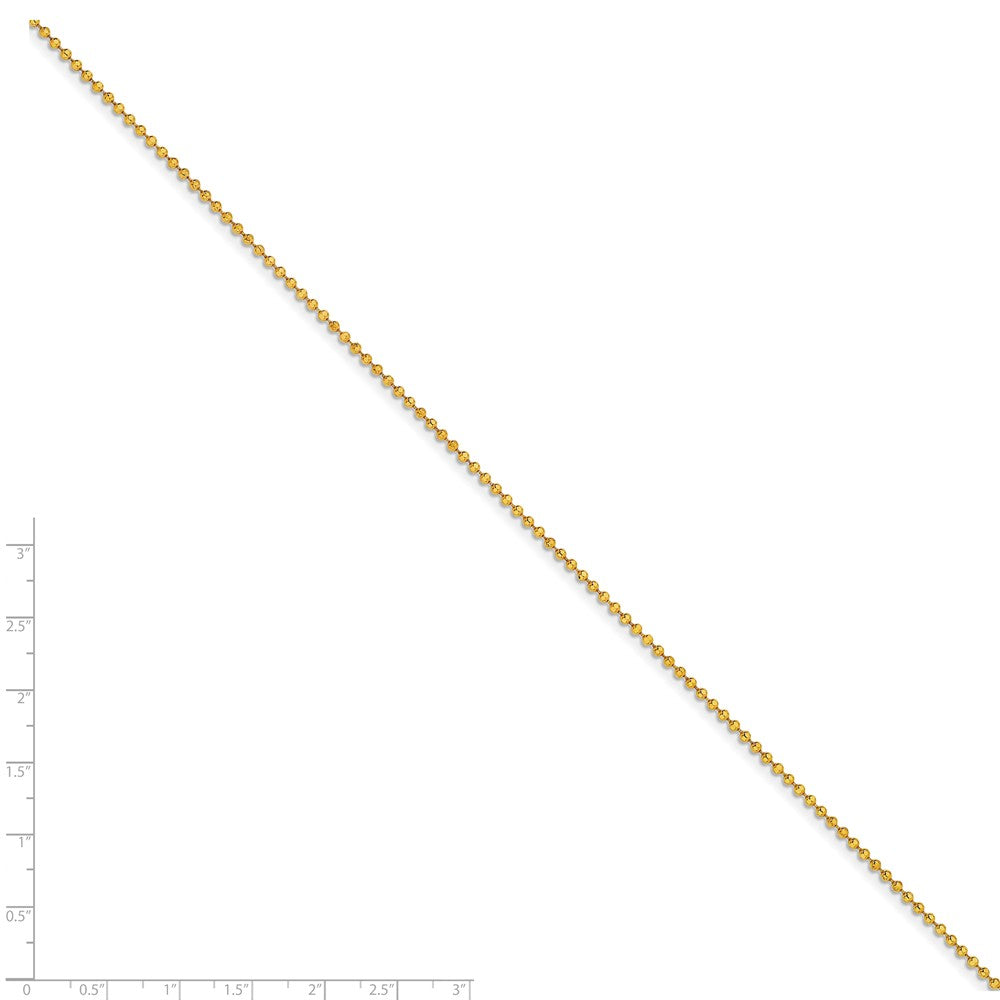 Chisel Yellow Rhodium over Brass 2mm Plated Ball Chain Necklace - 24 inches