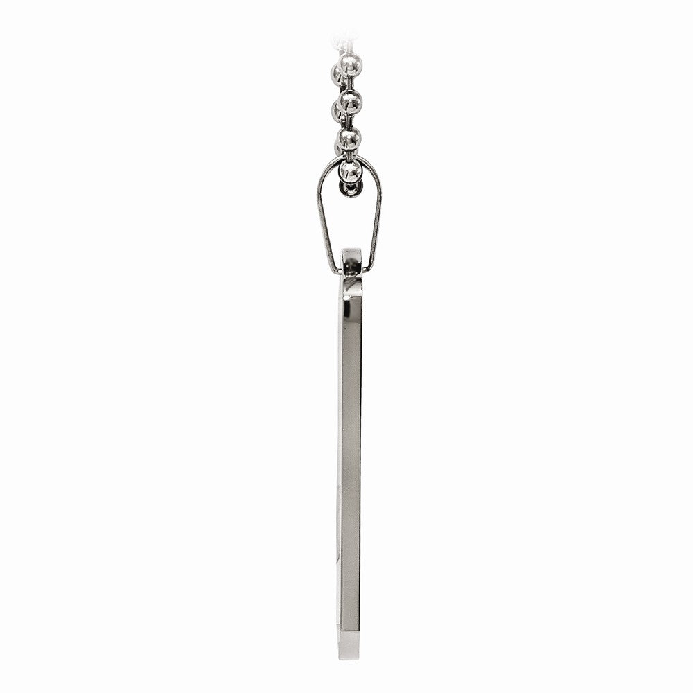 Chisel Stainless Steel Polished Rounded Edge 2mm Thick Dog Tag Necklace