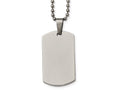 Chisel Stainless Steel Polished Rounded Edge 2mm Thick Dog Tag Necklace
