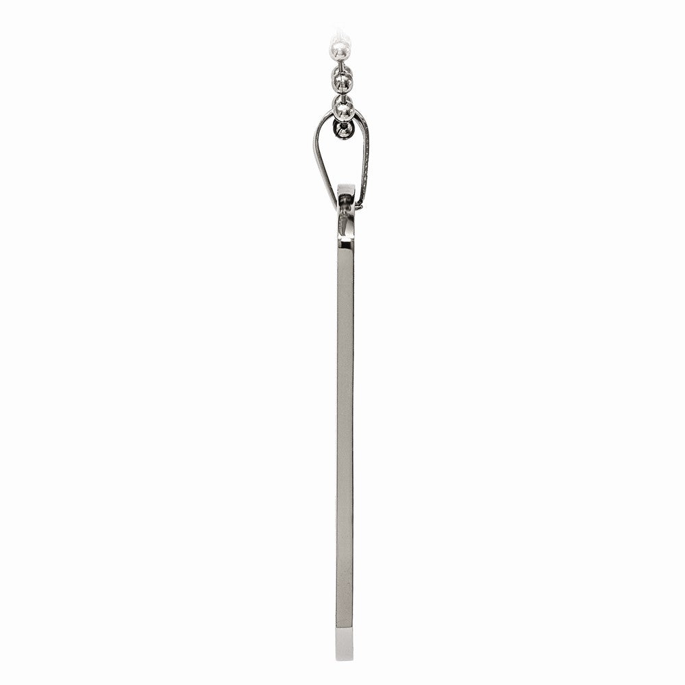 Chisel Stainless Steel Polished Rounded Edge 2mm Thick Dog Tag Necklace