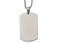 Chisel Stainless Steel Polished Rounded Edge 2mm Thick Dog Tag Necklace