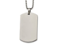 Chisel Stainless Steel Polished Rounded Edge 4mm Thick Dog Tag Necklace