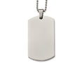 Chisel Stainless Steel Polished Rounded Edge Xlarge 4mm Thick Dog Tag Necklace