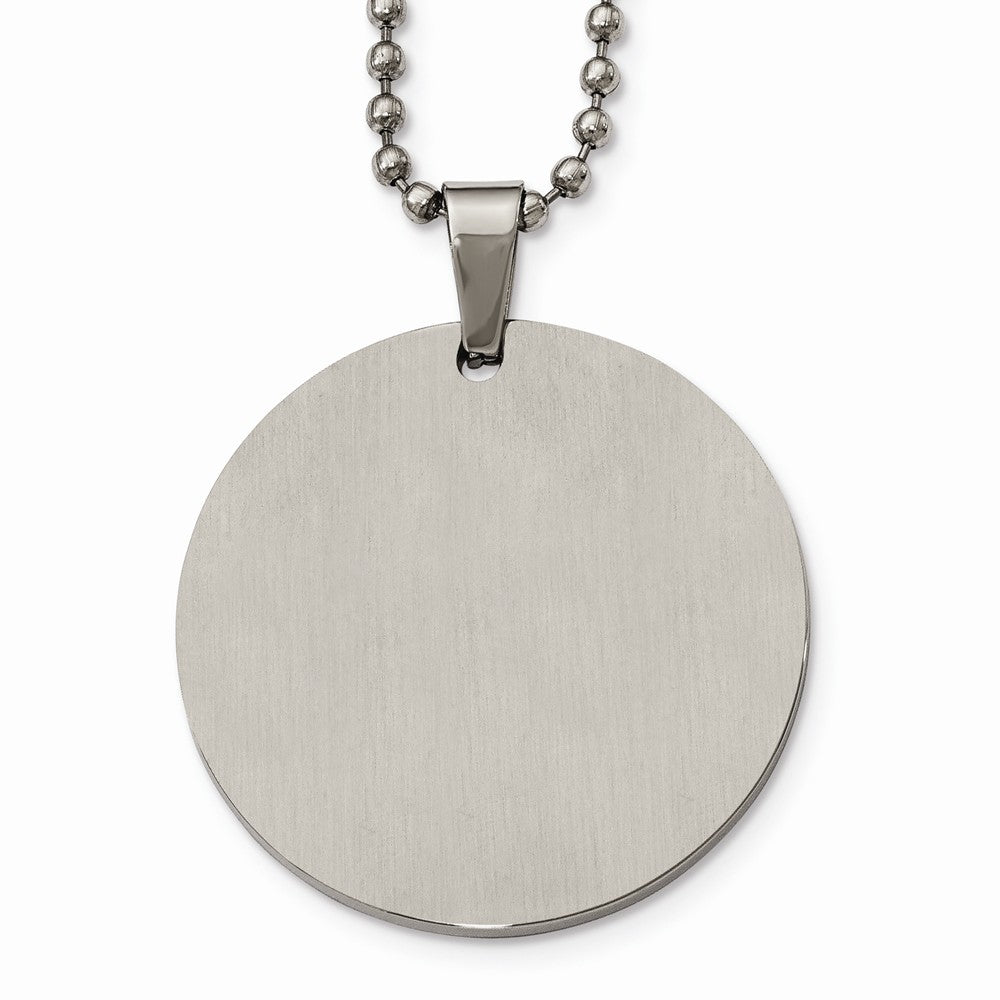Chisel Stainless Steel Polished Circle 2mm Thick Dog Tag Necklace
