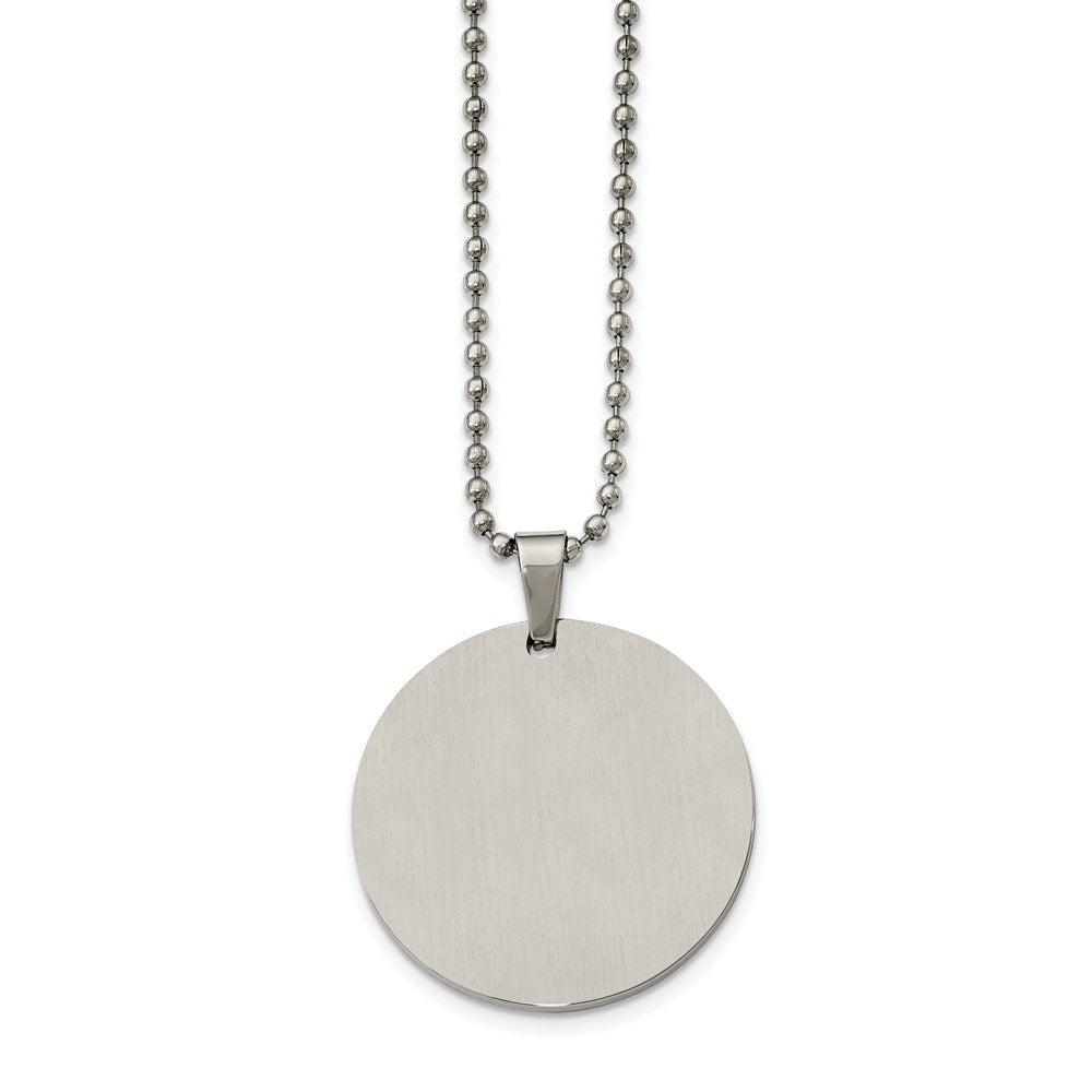 Chisel Stainless Steel Polished Circle 2mm Thick Dog Tag Necklace