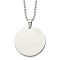Chisel Stainless Steel Polished Circle 2mm Thick Dog Tag Necklace