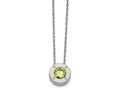 Chisel Stainless Steel Polished CZ May Birthstone Necklace
