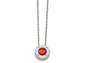 Chisel Stainless Steel Polished CZ July Birthstone Necklace