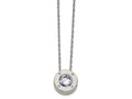 Chisel Stainless Steel Polished CZ June Birthstone Necklace
