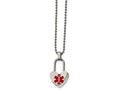 Chisel Stainless Steel Small Heart Medical Pendant Necklace