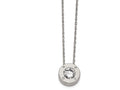 Chisel Stainless Steel Polished CZ April Birthstone Necklace