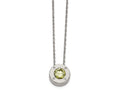 Chisel Stainless Steel Polished CZ August Birthstone Necklace